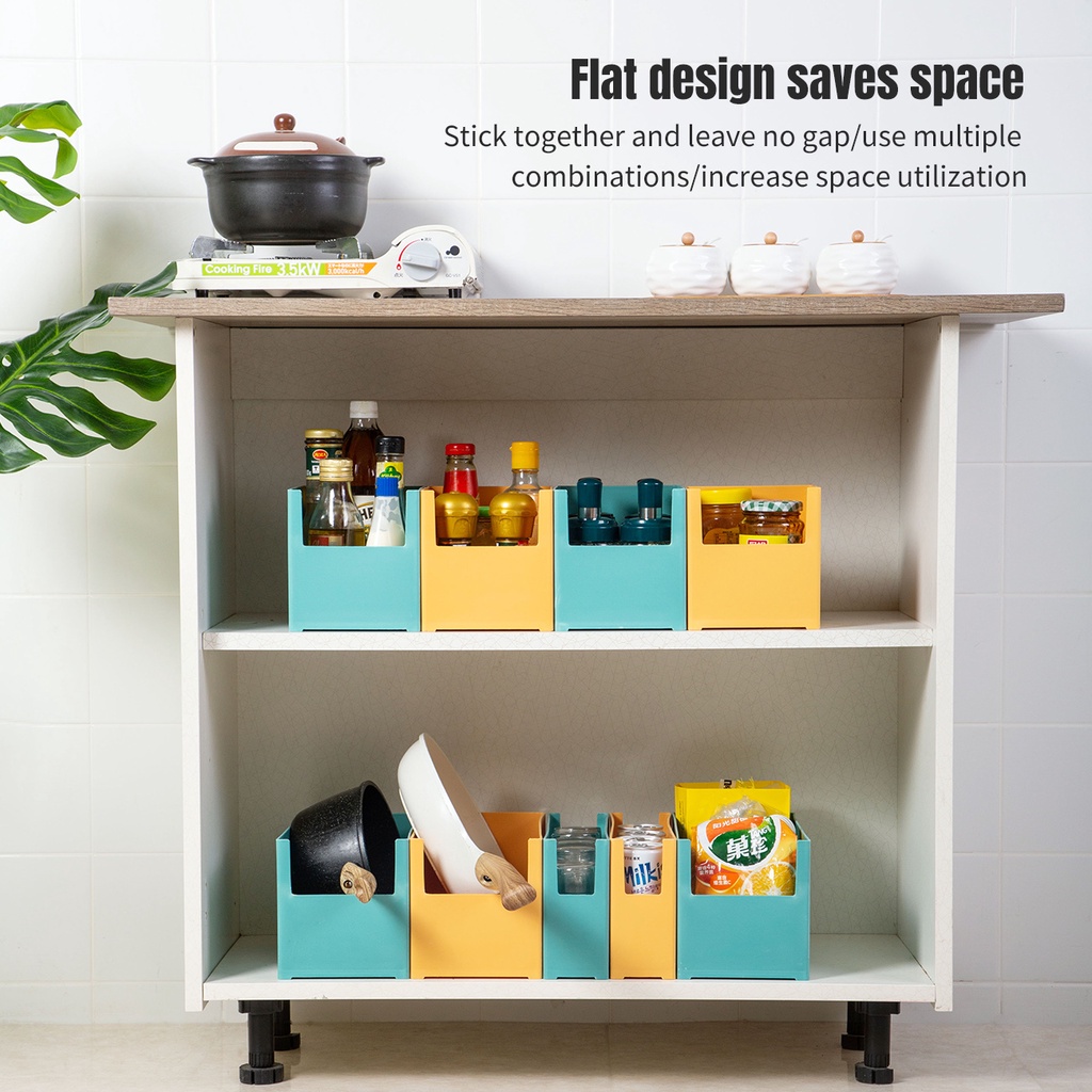 Jujiajia ins Hộp Đựng Đồ Dùng Nhà Bếp Tiết Kiệm Không Gian Góc Phải Bằng PP Dày Dặn Có Thể Xếp Chồng Được Thiết Kế Góc Phả