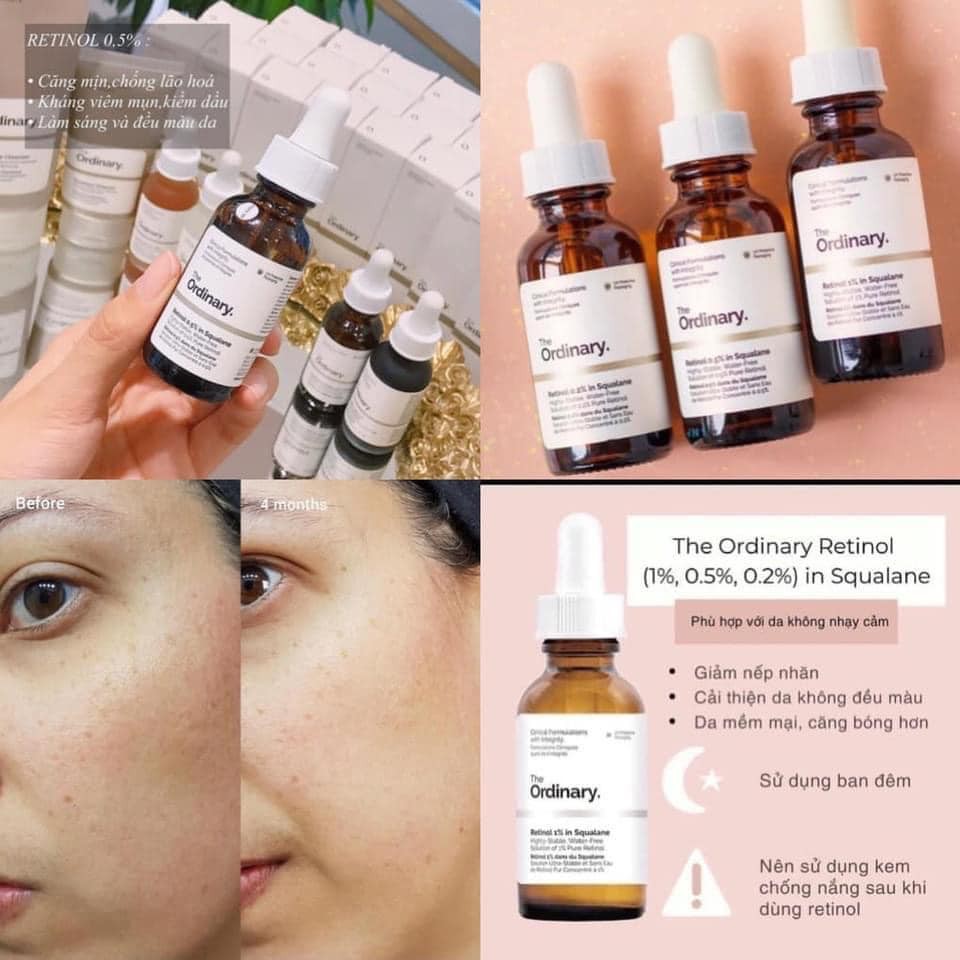 Tinh chất The Ordinary Retinol 0.5% In Squalane chống lão hóa, làm mờ, giảm thâm mụn 30ml