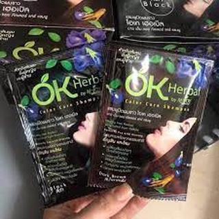 Gội nhuộm tóc thảo mộc OK Herbal Thái Lan mầu đen