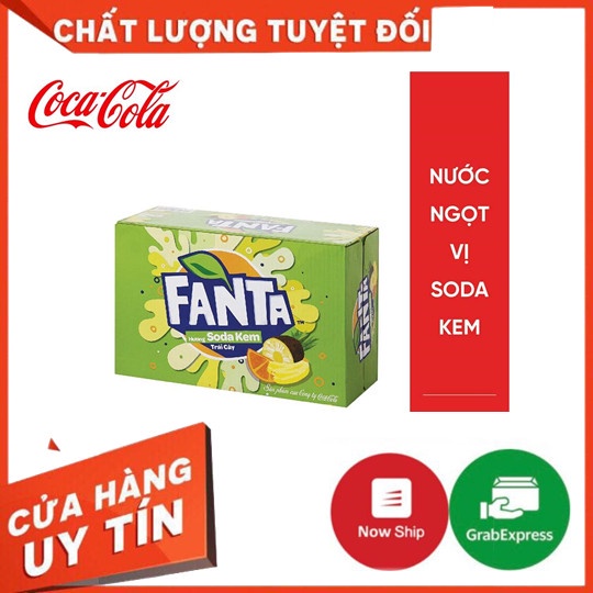 Thùng 24 lon nước ngọt Fanta hương Soda Cream 320ml - Vị Soda kết hợp với Kem tươi - Hương trái cây cực sảng khoái