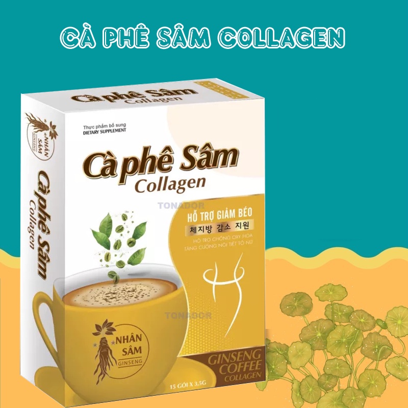 Giảm cân Cà phê sâm Collagen giúp thon gọn cơ thể đẹp da - Hộp 12 gói