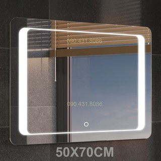 Gương Nhà Tắm Thông Minh tích hợp Đèn LED, Nút cảm ứng bật tắt. Chữ nhật 50*70cm