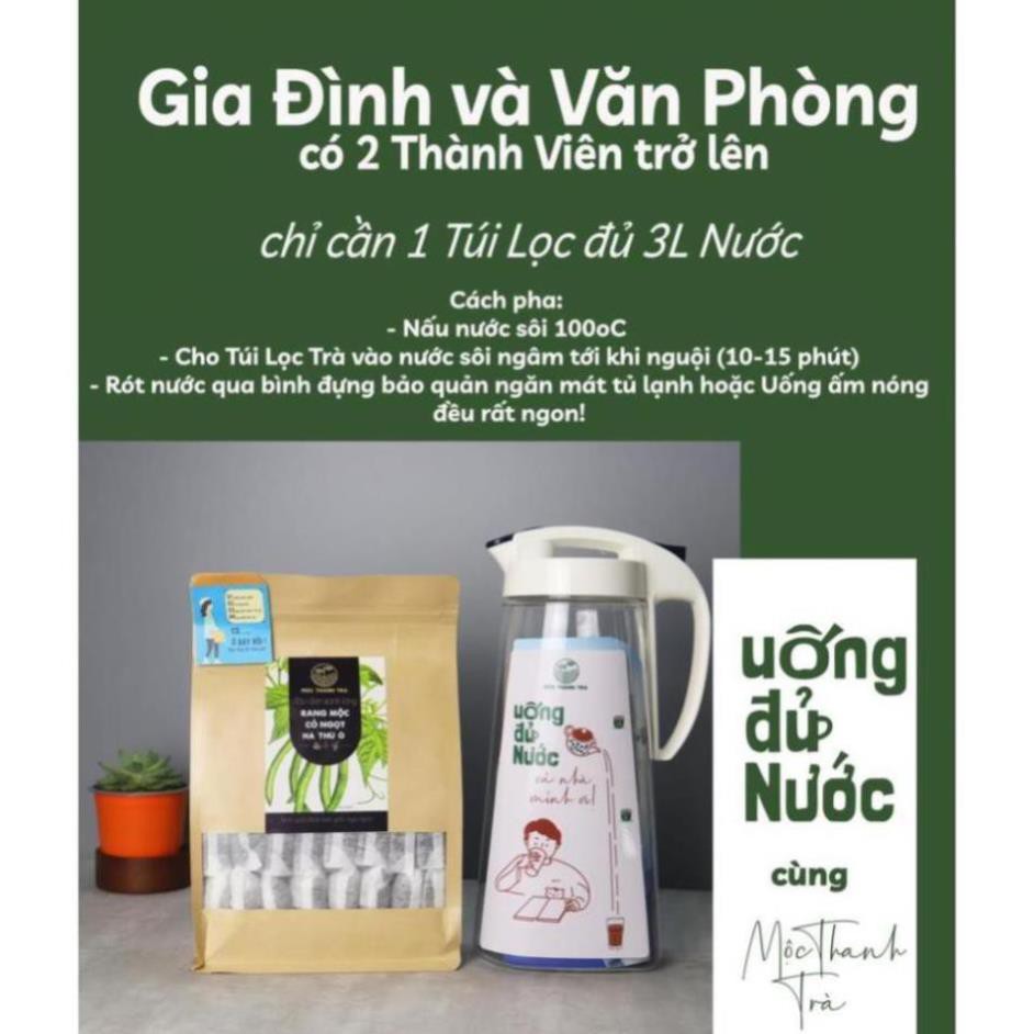 COMBO Bình nước Lock & Lock One Touch ABF 632 - 2l và Túi 1 kg Đậu đen xanh lòng Rang mộc Cỏ ngọt Hà thủ ô (có túi lọc)