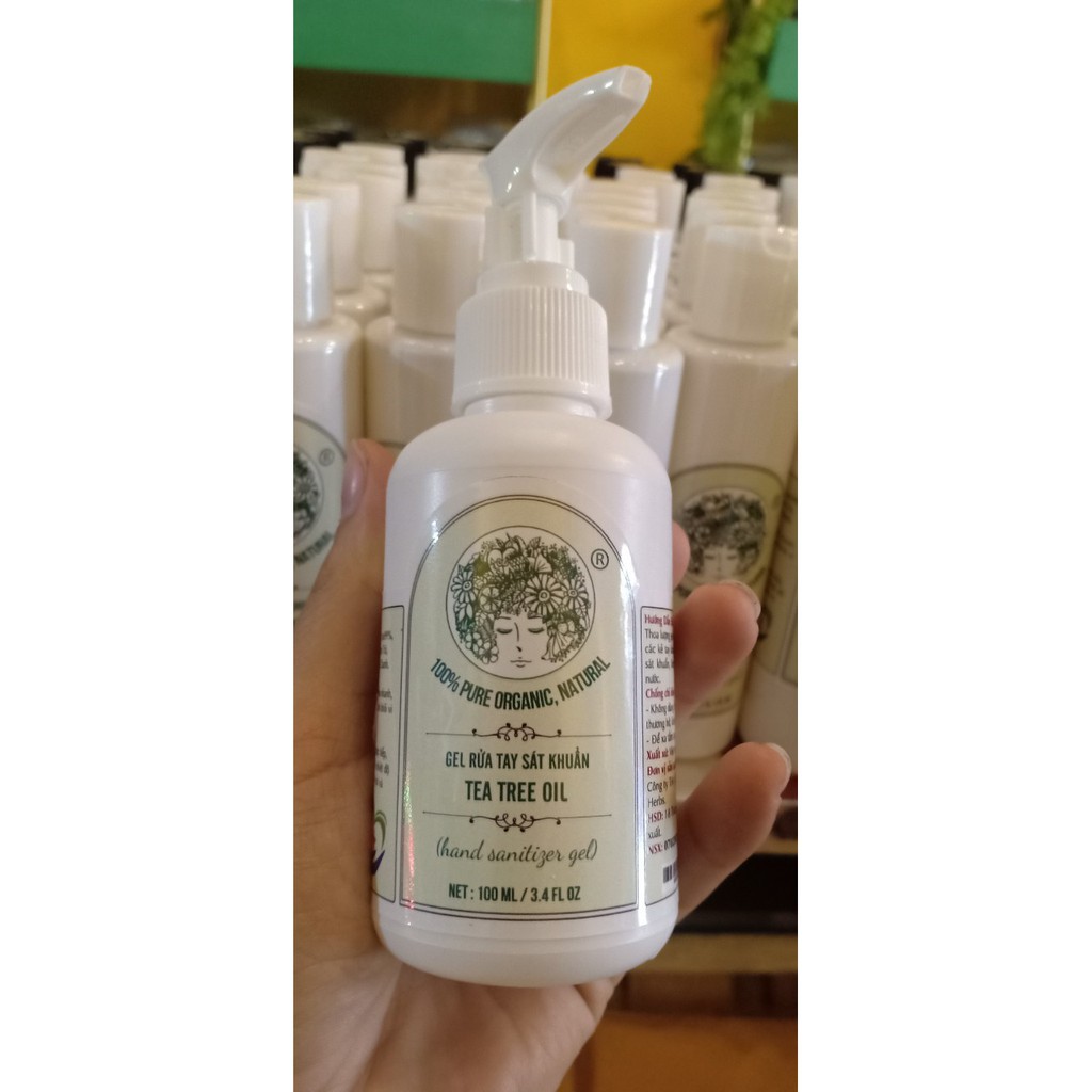 Gel rửa tay khô sạch siêu nhanh tinh chất tràm trà chanh sả ORGANIC - Tea Tree Oil 100ml - XB005