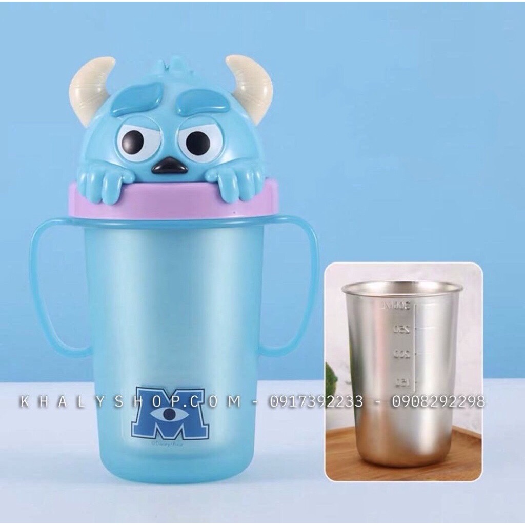Bình tập uống có tay cầm hình nhân vật hoạt hình siêu iu cho Bé - 300ml -