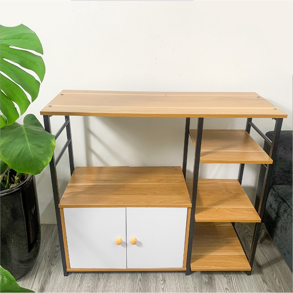 Kệ lò vi sóng đơn, kệ lò nướng đa năng có tủ khung sắt hiện đại từ gỗ MDF, phủ Melamin chống xước TAGO ND05