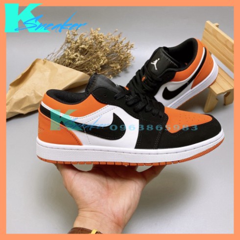 Giày Thể Thao Nam Nữ Jordan JD1 Low Cam Đen Cổ Thấp Thời Trang Full Box Bill | BigBuy360 - bigbuy360.vn