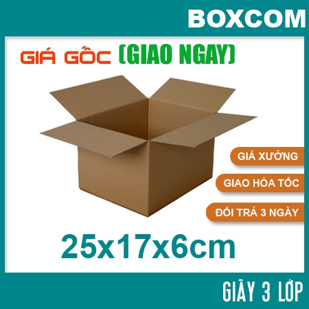 [HCM] - Size 25x17x6 Thùng Carton, hộp carton đóng hàng