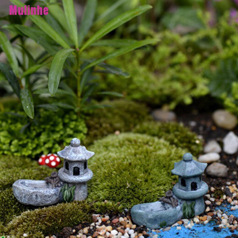 Mô Hình Tháp Ao mini Bằng Nhựa Resin Dùng Trang Trí Vườn DIY