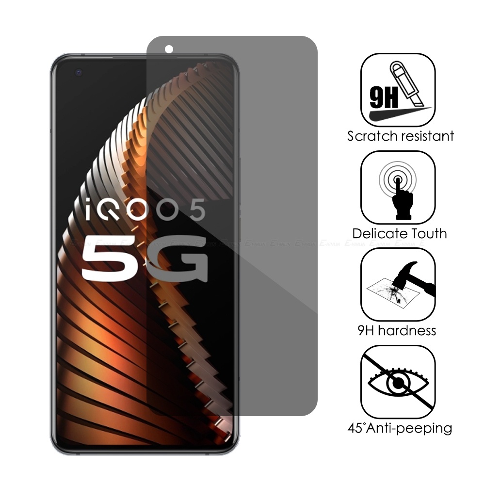 Ốp Điện Thoại Kính Cường Lực Chống Nhìn Trộm Cho VIVO T2x iQOO 5 3 Neo3 S1 Pro 5G U1 Z1 Z1x Neo 855