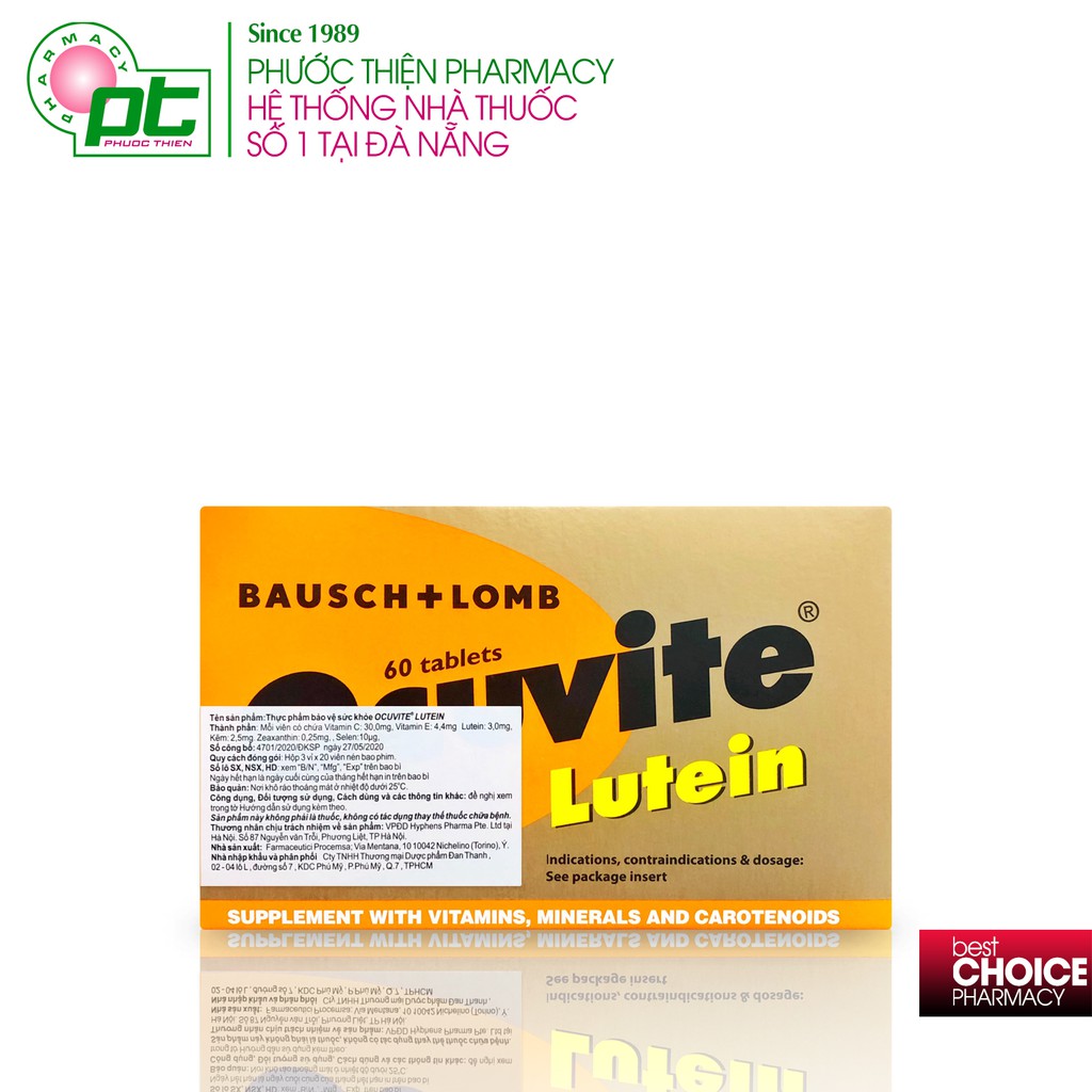 Ocuvite Lutein Viên Uống Bổ Mắt Hộp 60 Viên | Thế Giới Skin Care