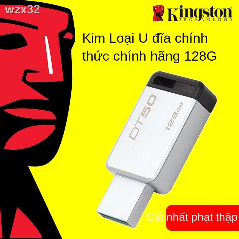 ✇❦❧Đĩa Kingston u 128g tốc độ cao USB3.1 tương thích usb3.0 DT50 ổ flash USB cho sinh viên bằng kim loại trên ô tô