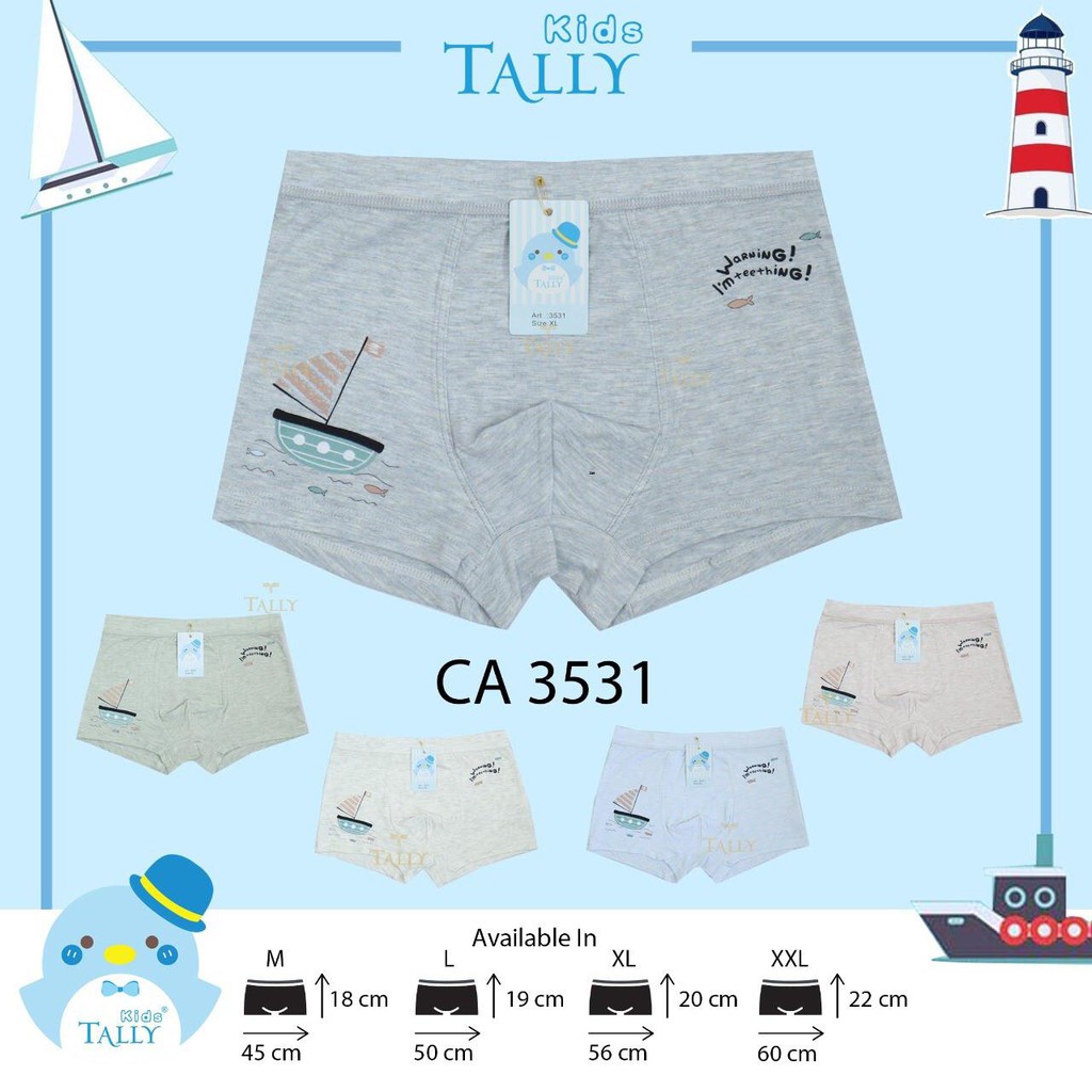 Tally Quần Lót Boxer Chất Liệu Cotton Thoáng Khí Cho Nam 3531 I Size L-xxl