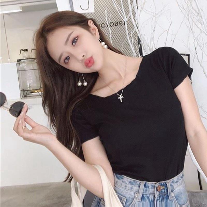 Áo thun ngắn tay thắt nơ sau lưng phong cách thời trang cho nữ