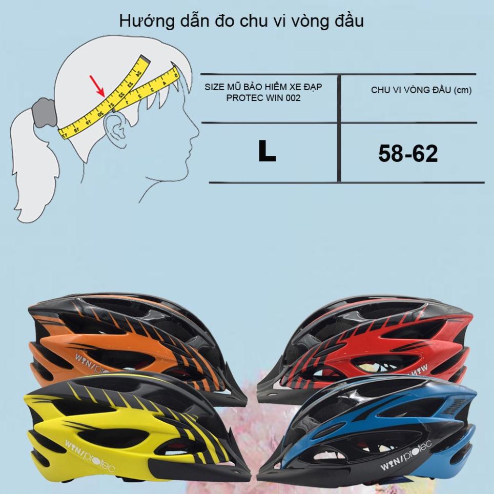 Mũ bảo hiểm xe đạp thể thao Protec Win 037, tiêu chuẩn Châu Âu, an toàn, mạnh mẽ