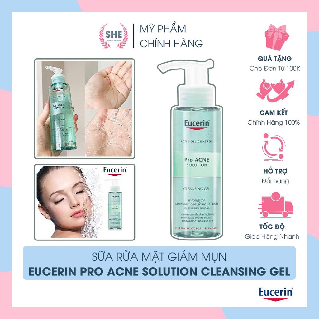 Sữa Rửa Mặt Giảm Mụn Eucerin Pro Acne Solution Cleansing Gel