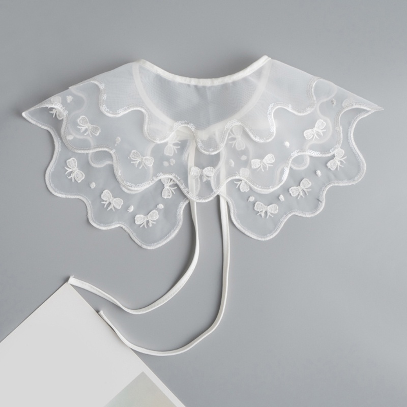 Khăn Choàng Cổ Nhiều Lớp Thêu Họa Tiết Đính Hạt Sequin Lấp Lánh Thời Trang Cho Nữ