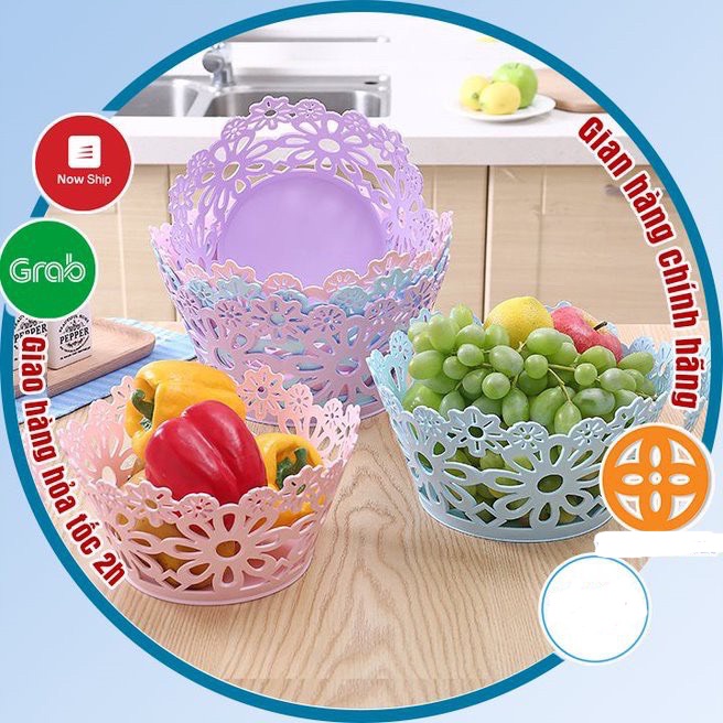 Rổ nhựa hoa đa năng 3 size Việt Nhật, Rổ mỹ hoa bày hoa quả, bánh kẹo đẹp mắt GT 3431/3432/3433