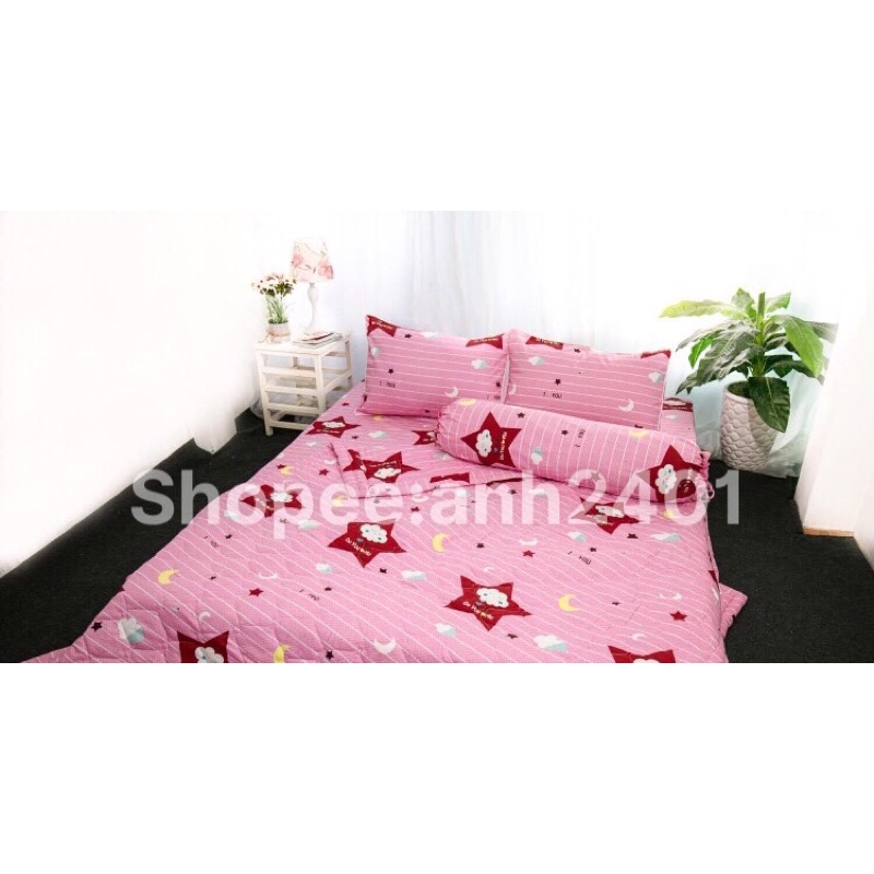 Drap Thắng Lợi dòng xuất siêu thị size 1m6x2m ga lẻ & 4 món nệm 3-15cm