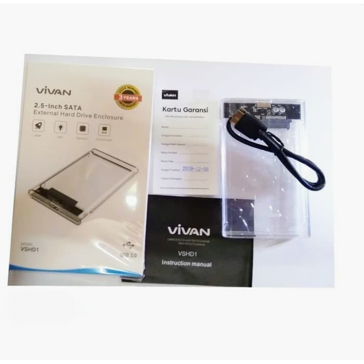 Hộp Đựng Ổ Cứng Ngoài Vivan 2.5 "Sata Trong Suốt | BigBuy360 - bigbuy360.vn