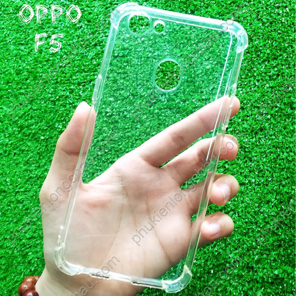 Ốp Lưng Oppo F5 Dẻo Trong Suốt Chống Sốc Có Gù Bảo Vệ 4 Gốc