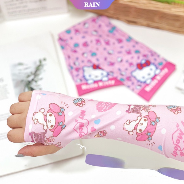 SANRIO Găng Tay Bằng Lụa Lạnh Nhanh Khô Chống Tia UV Họa Tiết Melody Cinnamoroll Hello Kitty Thời Trang Mùa Hè Cho Nam Và Nữ