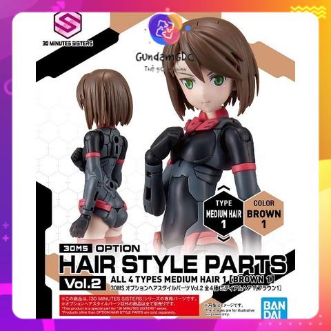 Phụ kiện Mô hình 30mm OPTION HAIR STYLE PARTS VOL.2 BROWN 1 BANDAI