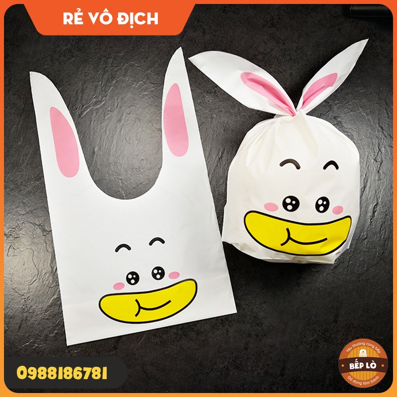 Túi Tai Thỏ Cỡ Vừa Đựng Bánh Kẹo Xinh Xắn Dễ Thương Size 16*27cm - Set 10 túi