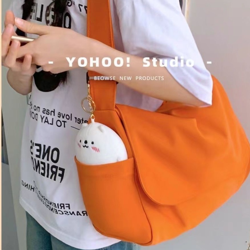 Túi Đeo Chéo Vai Bằng Vải Canvas Phong Cách Hàn Quốc Đơn Giản Mới Cho Nữ