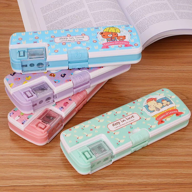 Hộp bút chì có máy mài hai lỗ H007