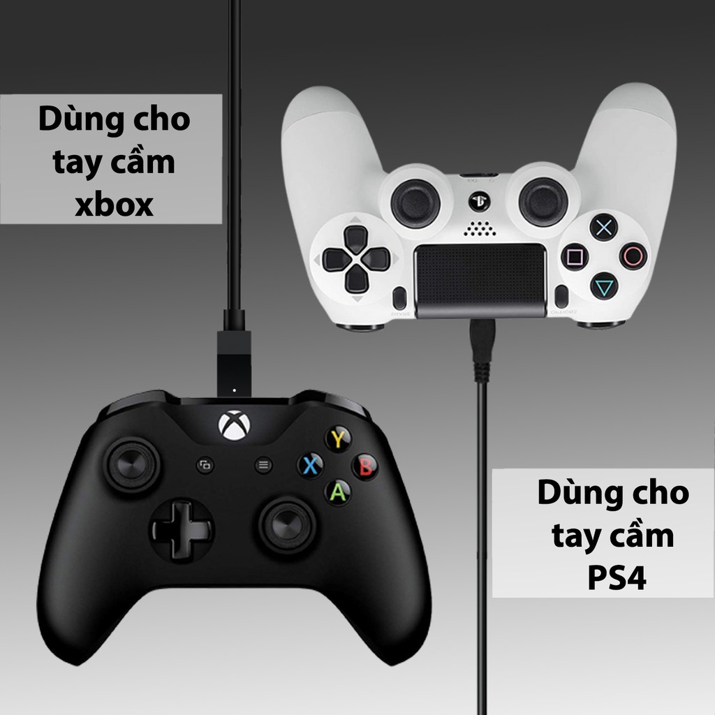 Dây Cáp USB cho tay cầm chơi game Xbox One, Xbox one S, Dualshock PS4, cáp sạc PS4