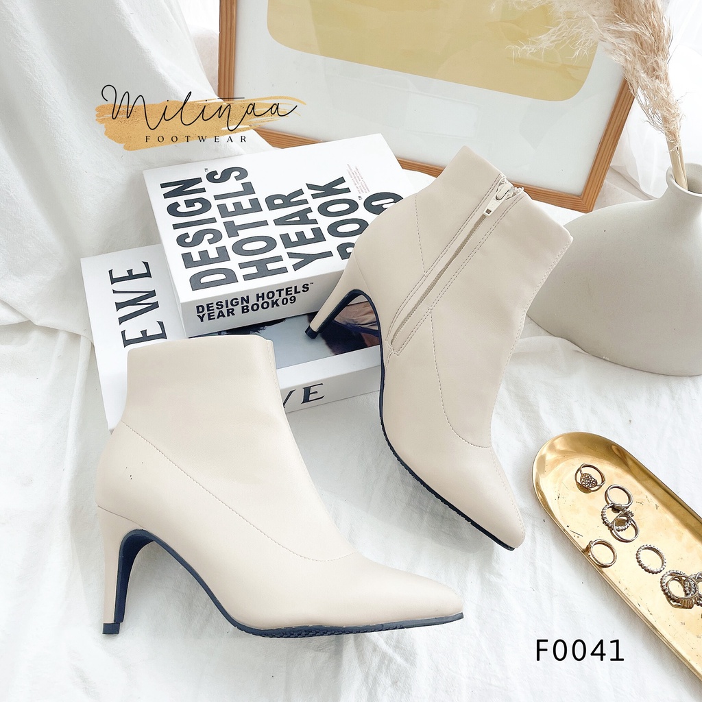 GIÀY BOOTS NỮ GÓT NHỌN 7P KÉO TRONG MŨI NHỌN DA MỀM F0041 | BigBuy360 - bigbuy360.vn