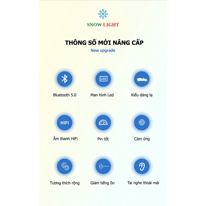 Tai Nghe Bluetooth không dây L24 Snow Light Mô hình xe ô tô độc đáo, chơi game nghe nhạc, âm thanh sắc nét, nút cảm ứng