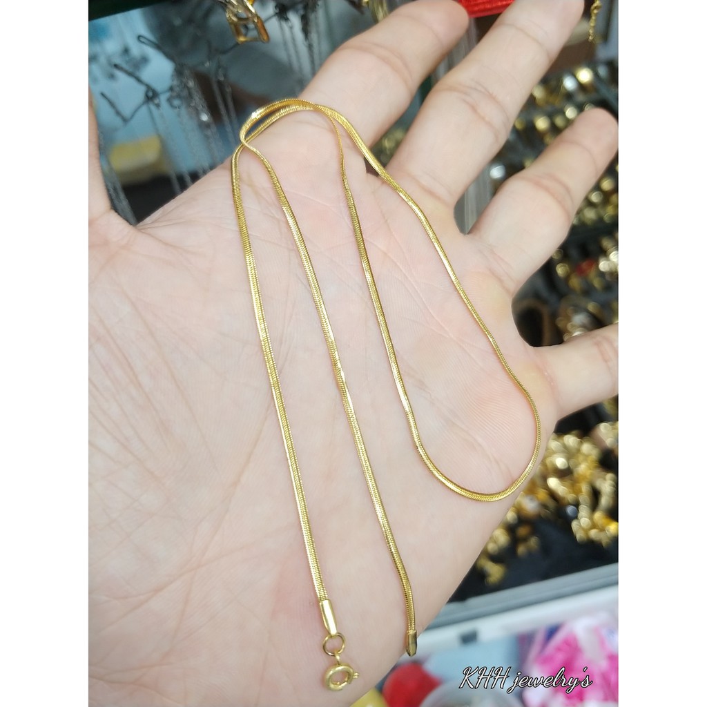 (Hàng nano vàng dùng lâu dài) Dây kiểu dập khít bản mảnh 2MM- Dùng bền bỉ tắm rửa thoải mái không đen không dị ứng