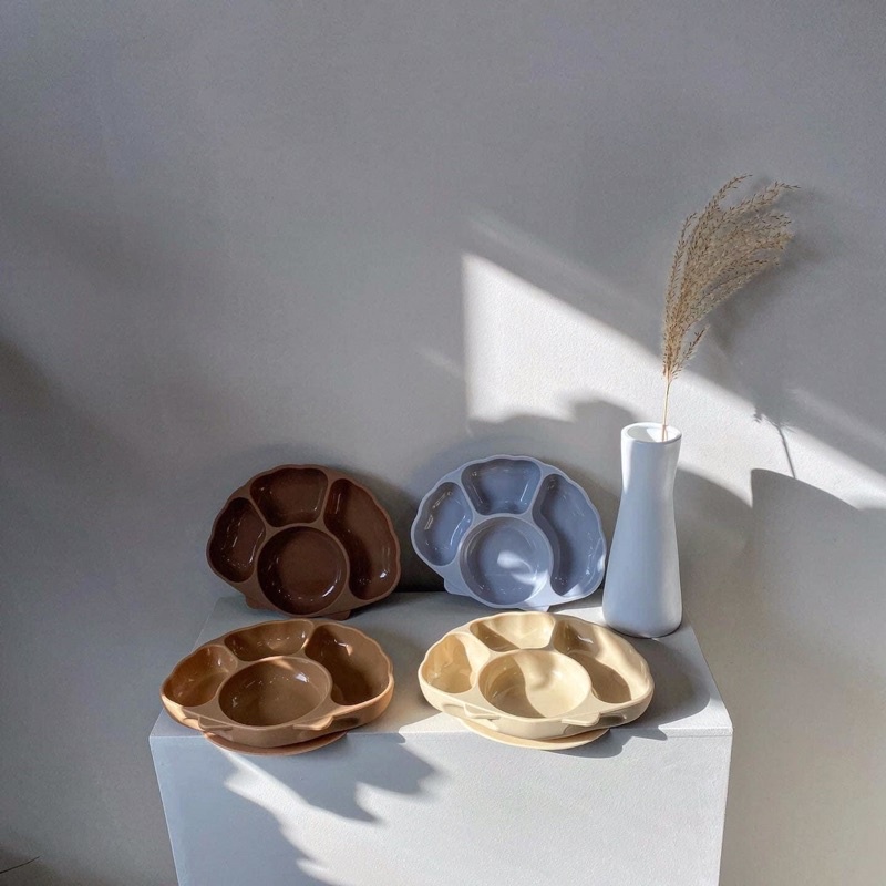 Khay ăn dặm chia ngăn silicon hình vỏ sò tgm, Suzy baby