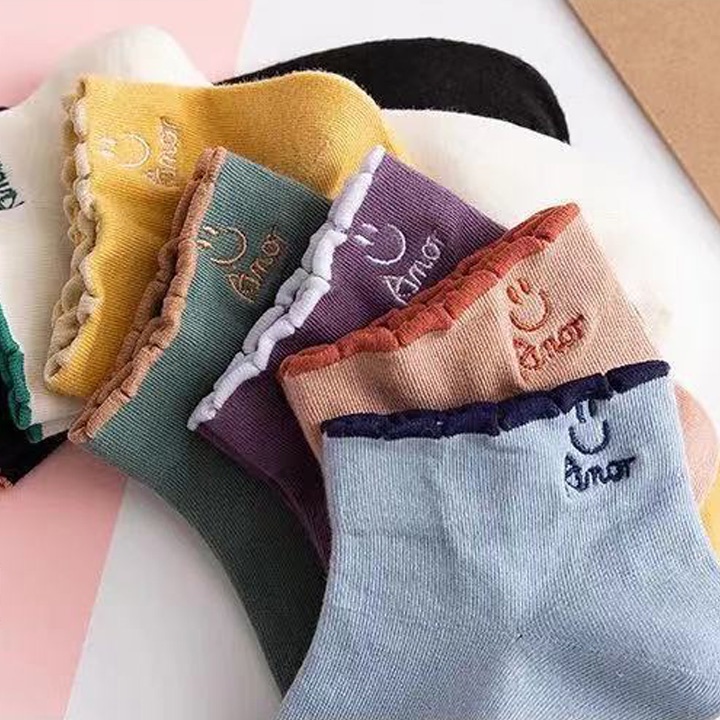 Tất Vớ Nữ Cổ Ngắn Cao Cấp Phong Cách Hàn Quốc Basic Nhiều Màu, Chất Cotton Thấm Hút Mồ Hôi Phối Đồ Cực Chất STA06