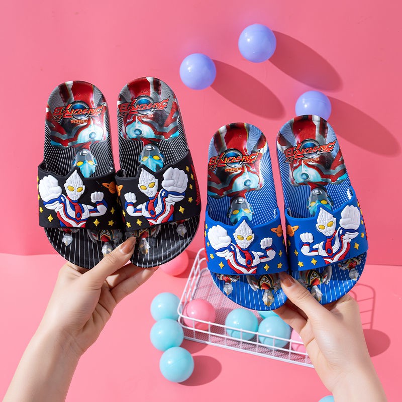 Dép 3D siêu nhân điện quang ultra cho bé trai đế in hình siêu sang chảnh cho bé trai êm chân bé