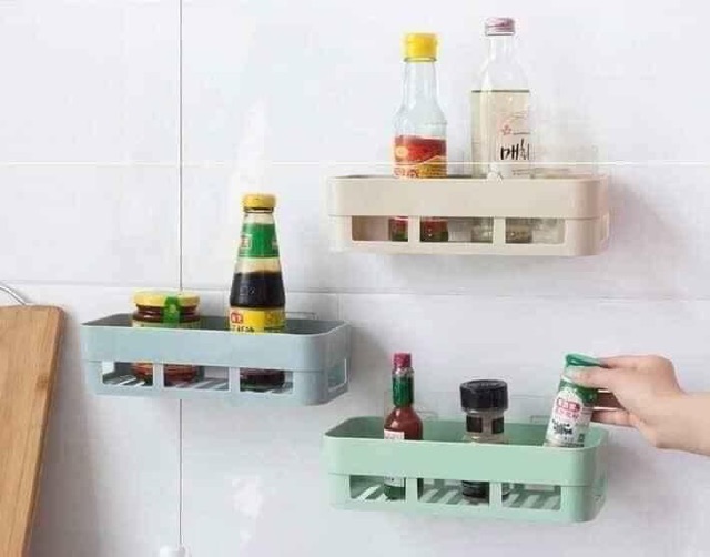 KỆ NHỰA CHỮ NHẬT DÍNH TƯỜNG SIÊU CHẮC CHẮN