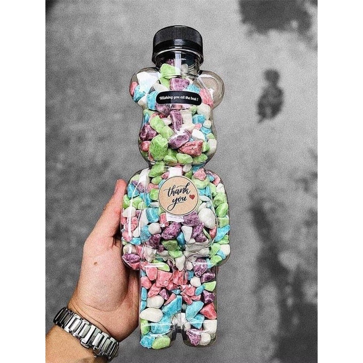 Chai nhựa gấu 500ml kèm nắp - chai nhựa bearbrick