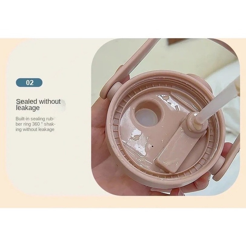 Bình Nước Thể Thao Dung Tích Lớn 1 L/1.3L Kèm Ống Hút Tiện Dụng