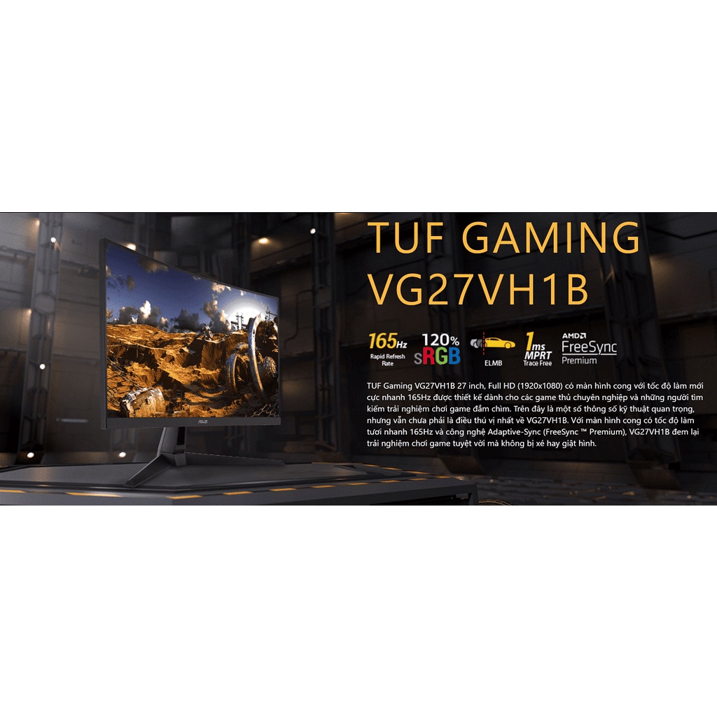 Màn Hình CONG Chuyên Game Asus TUF Gaming 27 inch 165Hz 1Ms