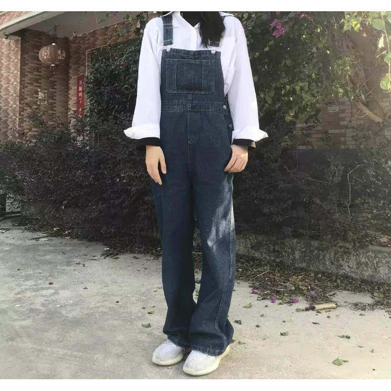 Quần Yếm Jean hai màu dáng Oversized Ulzzang (ảnh thật) | BigBuy360 - bigbuy360.vn