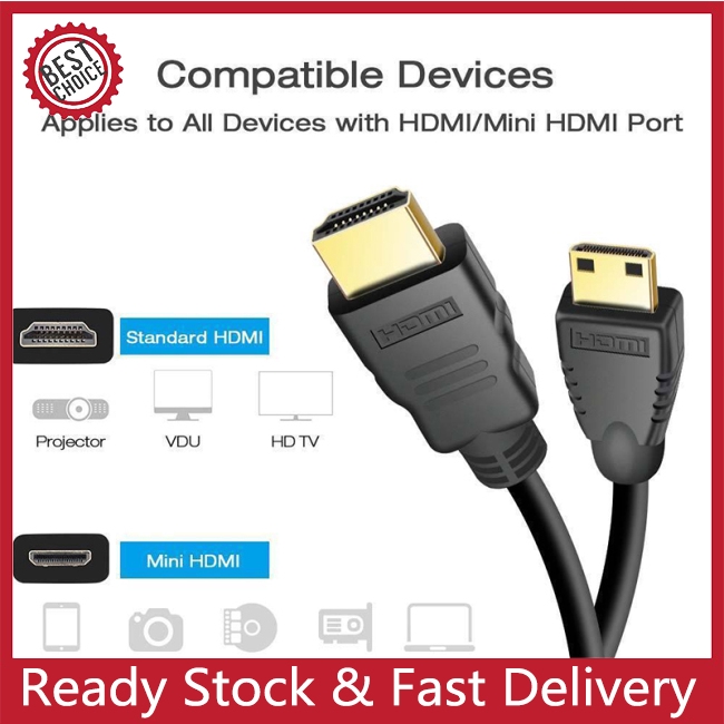 Cáp HDMI Mini Type C Full HD 1080P mạ vàng dài 1M
