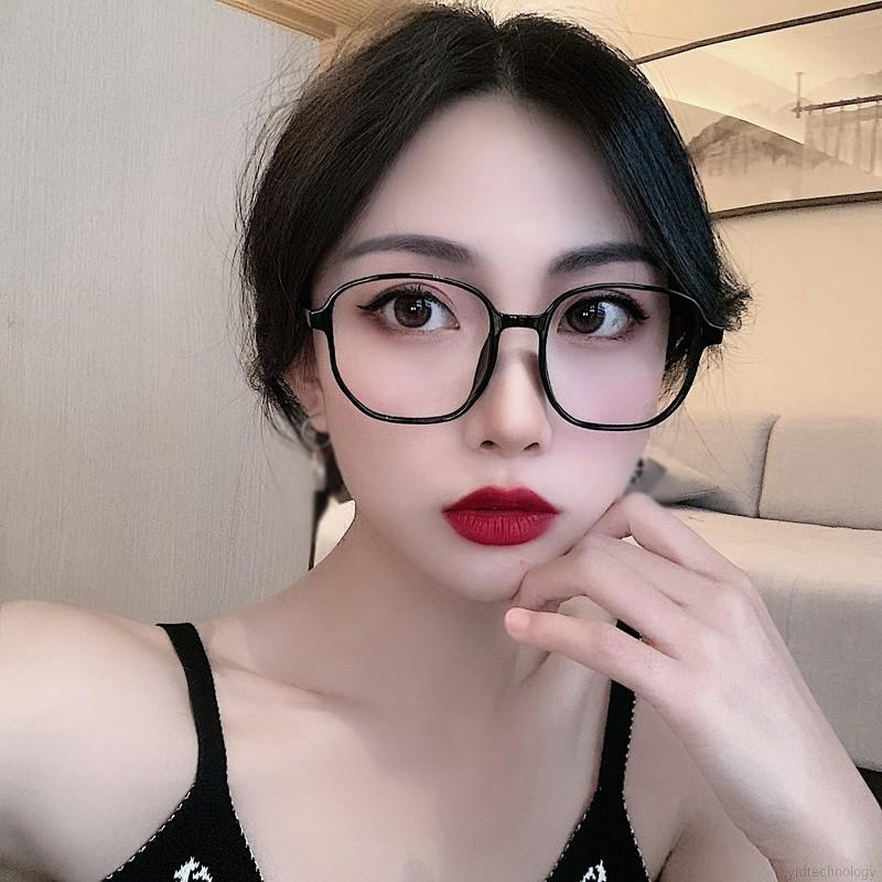 Korean Style Women Retro Net Red Trend Irregular Frame Transparent Flat Mirror Eyewear