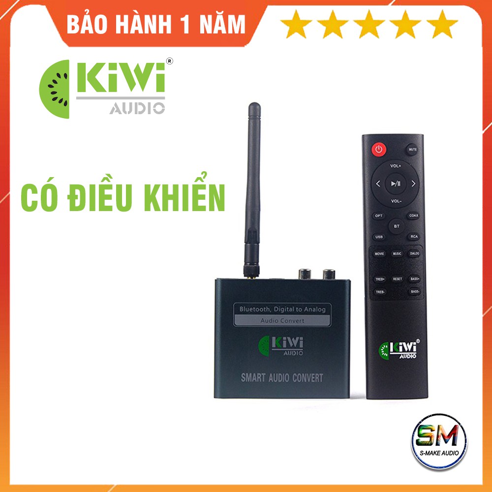 Bộ chuyển đổi âm thanh KiWi KA08 - Đầu giải mã Optical, USB, Bluetooth - smake audio