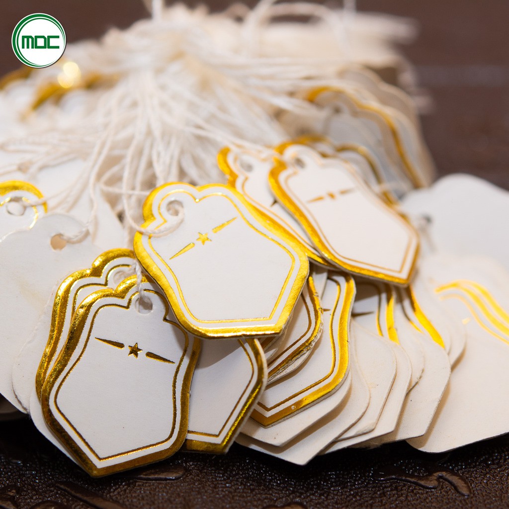 Mộc - combo 100 tag giấy viền xám viền vàng viền ánh đỏ viền xanh dương