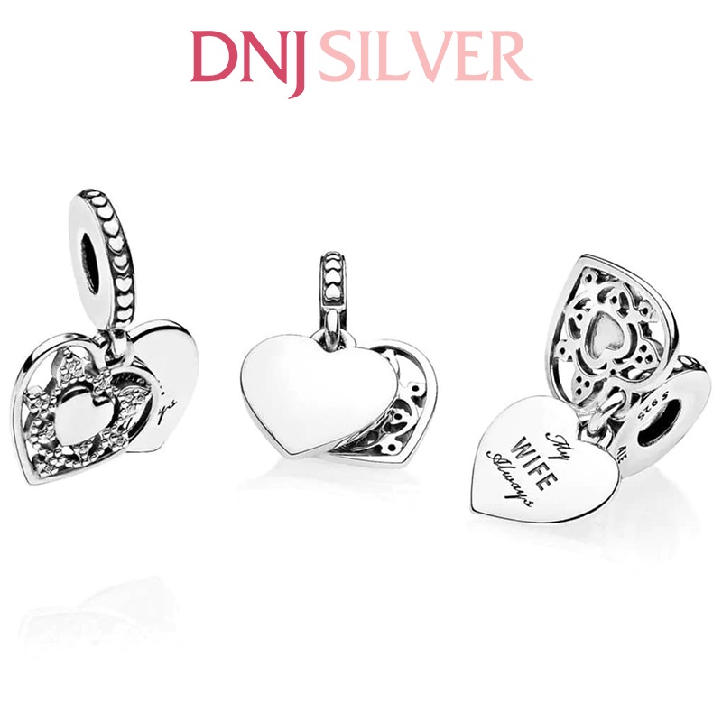 Charm bạc 925 cao cấp, hàng chuẩn bạc - Charm My Wife Always Heart thích hợp để mix vòng tay charm - DN305