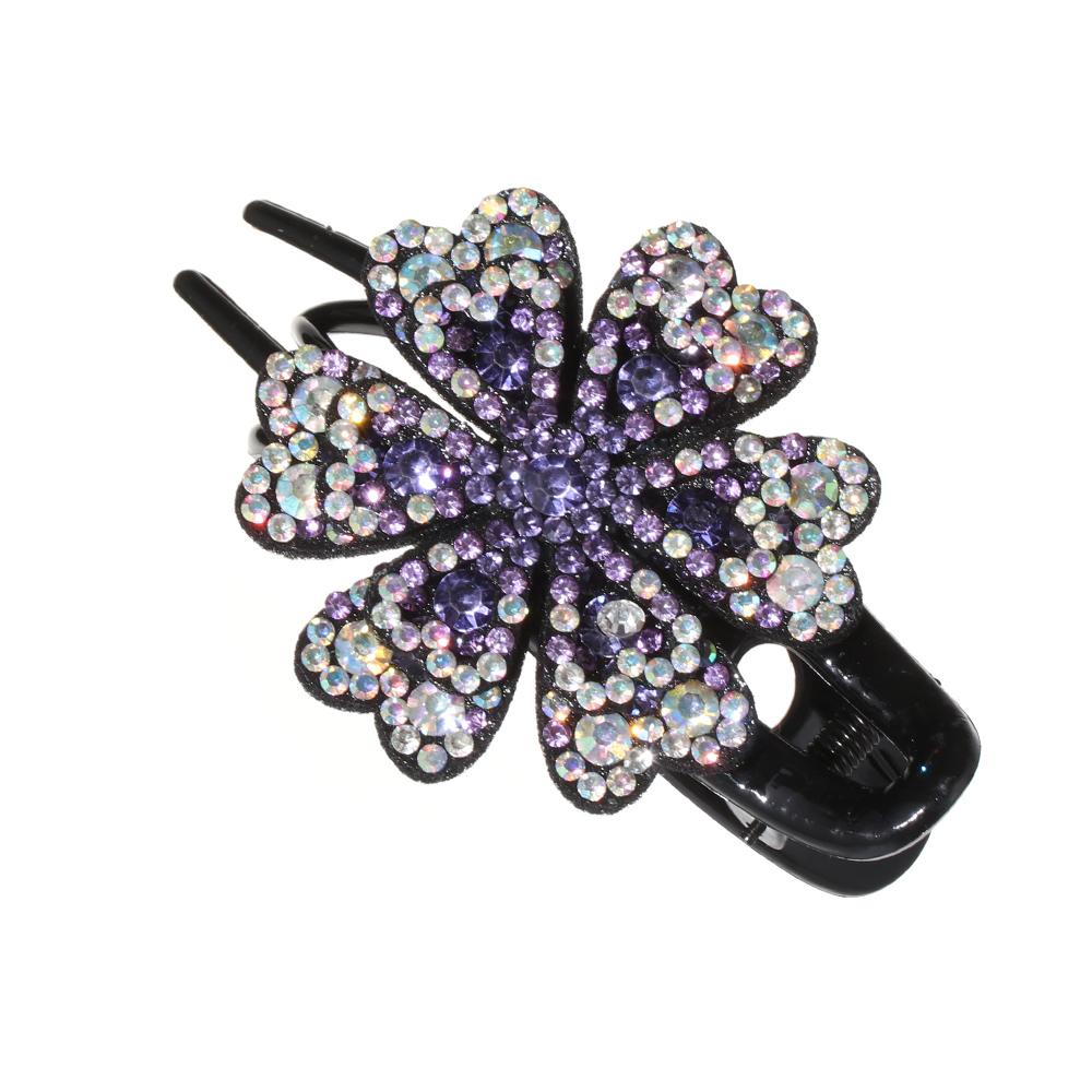 JUNE Kẹp Tóc Mỏ Vịt Đính Kim Cương Giả Thanh Lịch Linh Hoạt Bền Bỉ