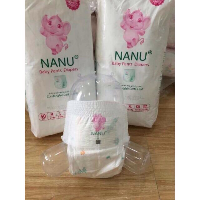 [HCM - Giá sock] Bỉm Tả Quần Nanu Đủ Size L100 XL100 XXL100 XXXL100 cho bé từ 5-21kg, chống hăm chính hãng - Xukashop