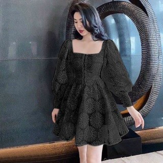 ĐẦM REN HOA CÚC NỔI bigsize (ảnh thật)